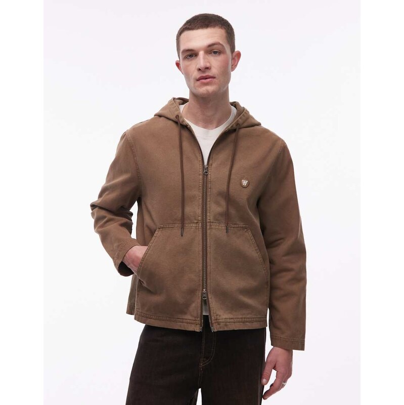 Double A By Wood Wood palle hooded jacket in brown