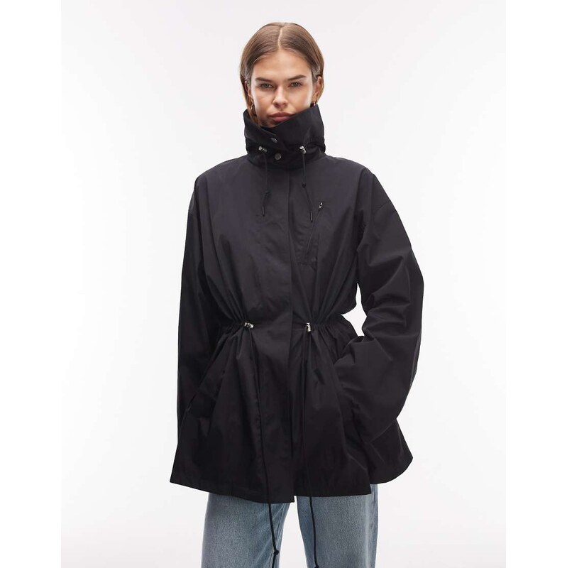 ARKET lightweight parka trench jacket in black 113734757