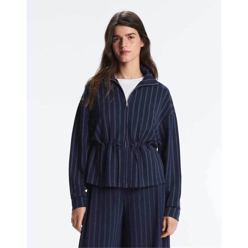 OYSHO Soft-touch modal jacket with adjustable waist and high collar in 113734880