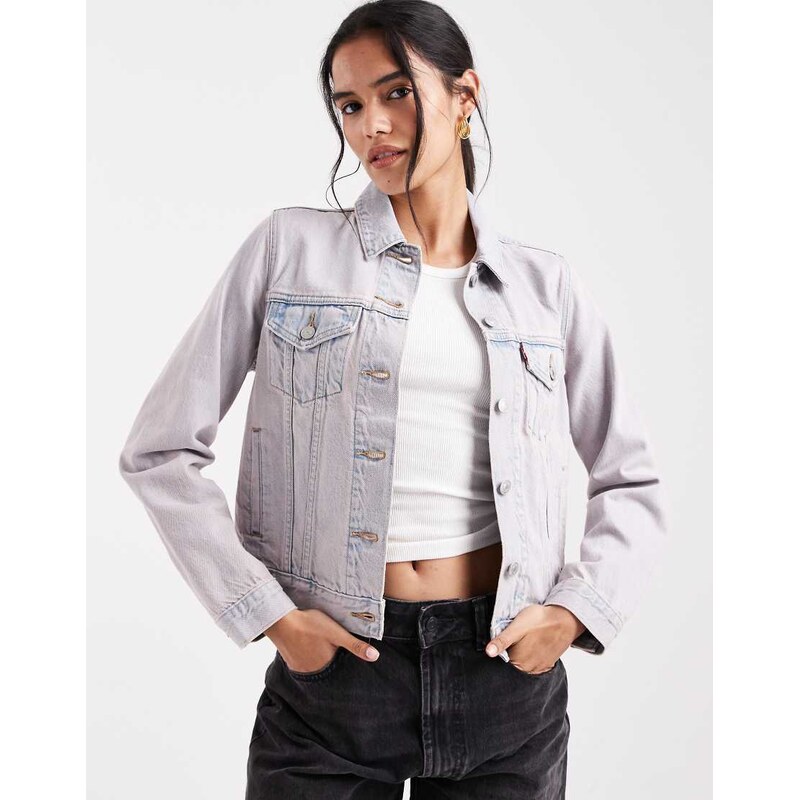 Levis original trucker denim jacket in pink tint