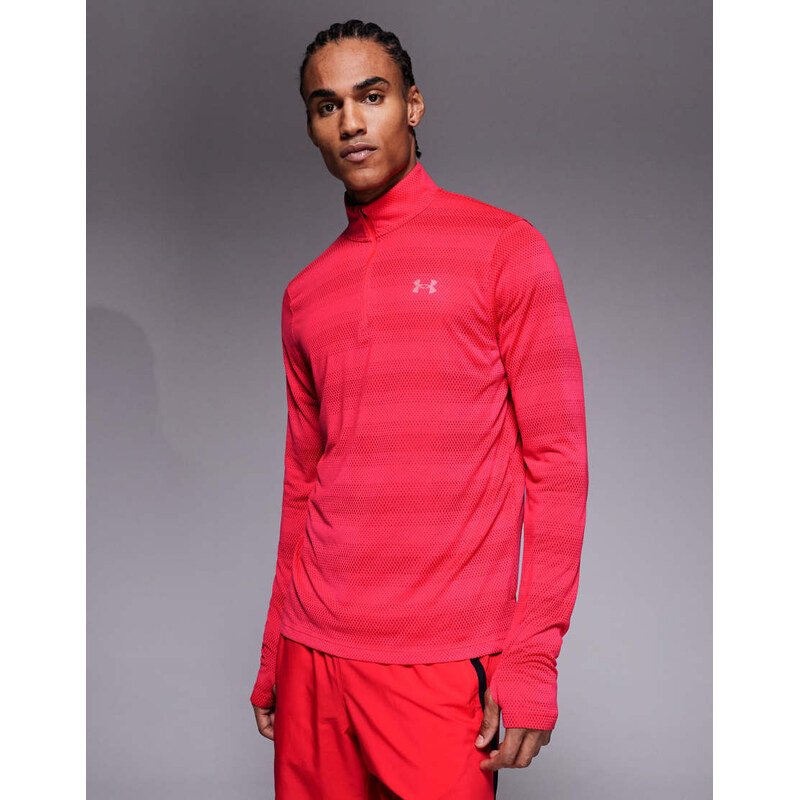 Under Armour Velociti 1/4 zip top in red