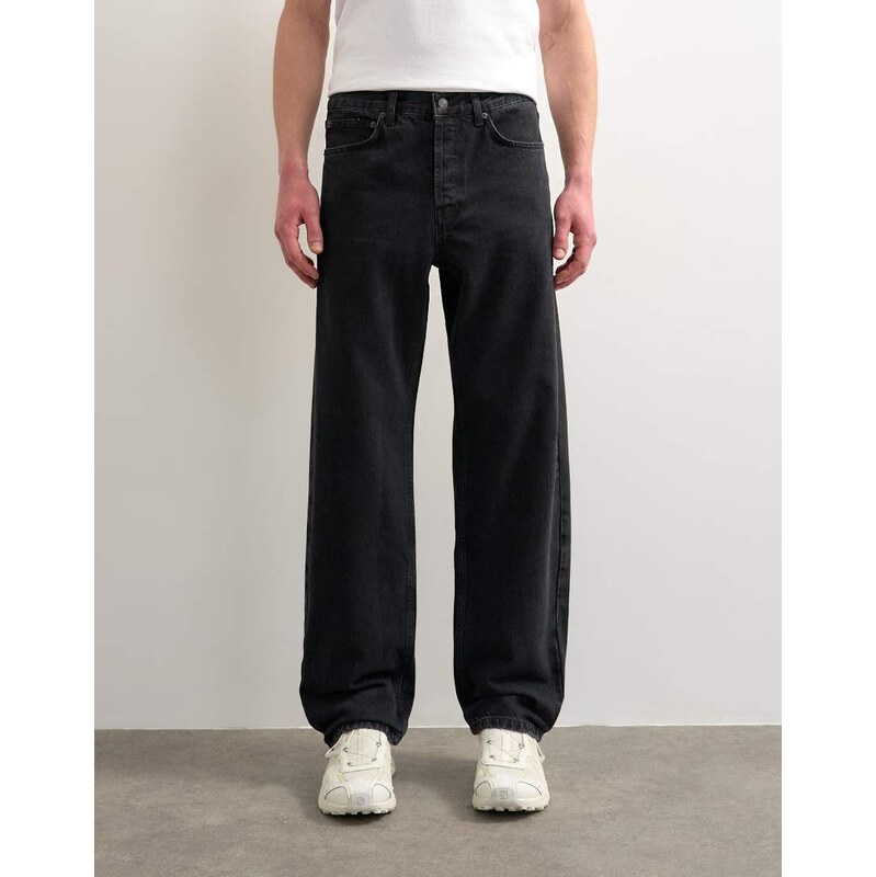 Topman rigid straight jean in washed black