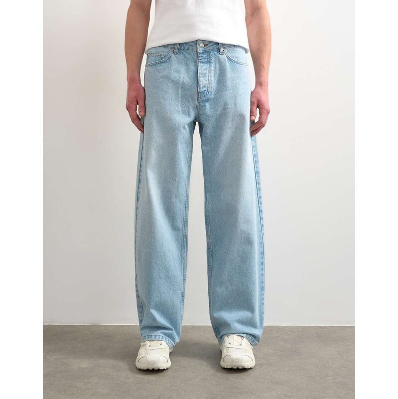 Topman rigid baggy jean in light wash-Blue