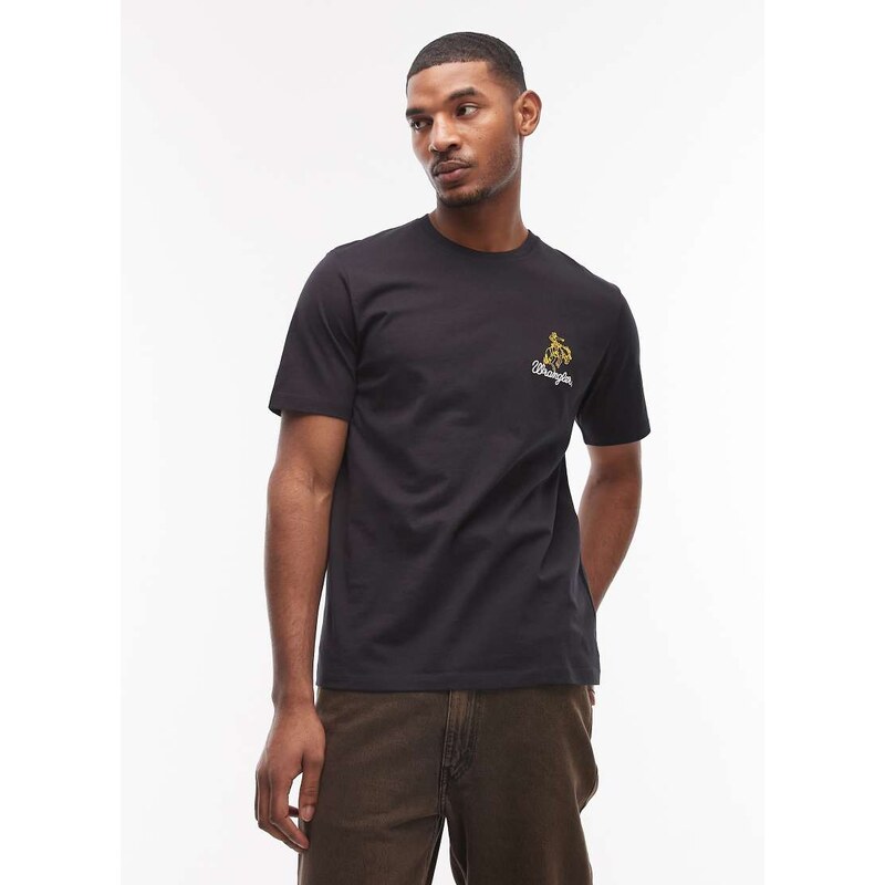 Wrangler embroidery tee in black