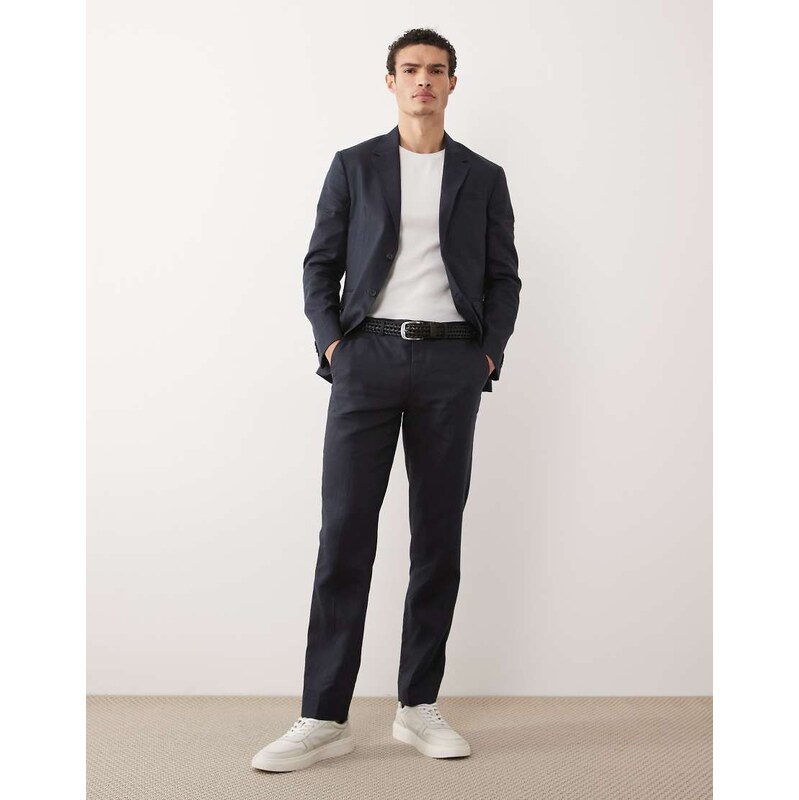 Jack & Jones Premium co-ord pure linen slim suit trousers in