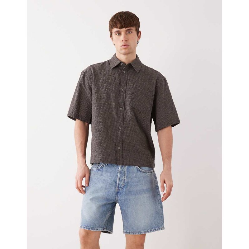 Weekday oversized denim shorts in light blue wash