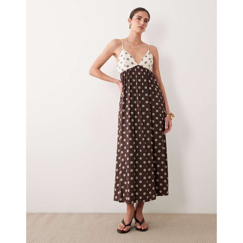 Abercrombie & Fitch v neck flowy maxi dress with built in bra in