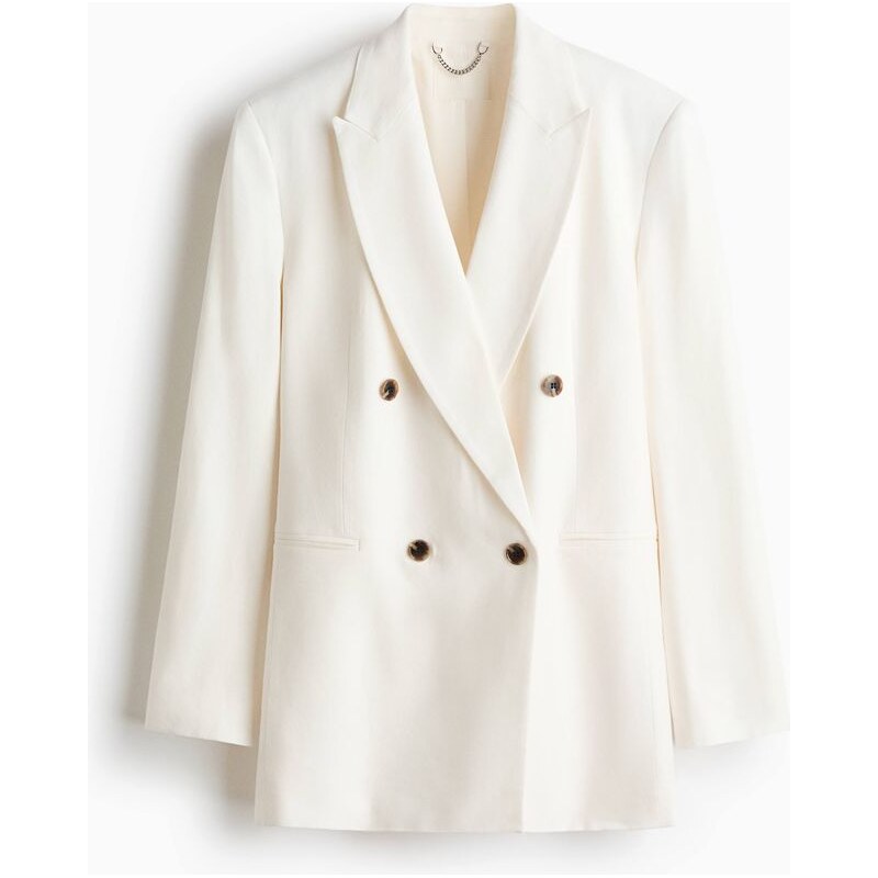 H&M - Sako z lněné směsi - bílá 113735312