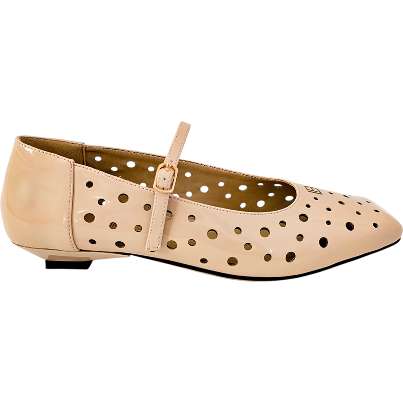 Béžové Balerínky Laura Biagiotti Patent Beige 113735371