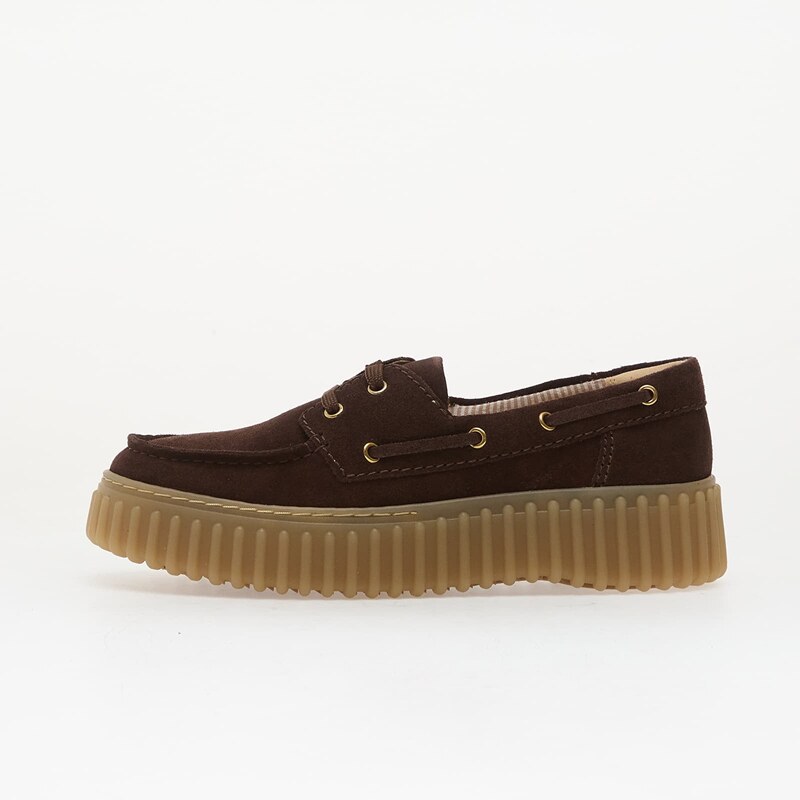 Clarks Torhill Boat Dark Brown Suede