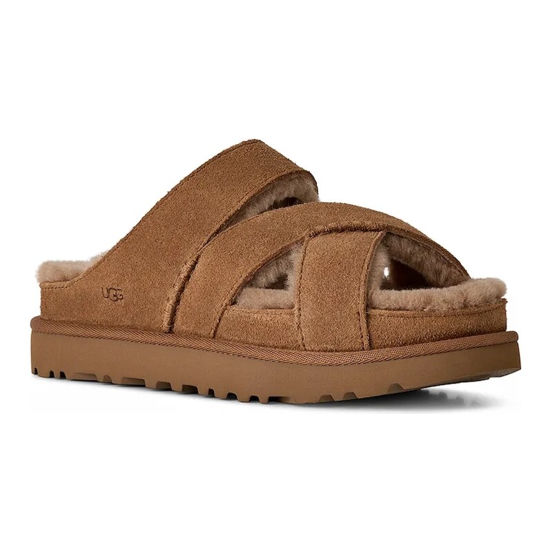 Semišové pantofle UGG W Greenport Cross Strap Slide