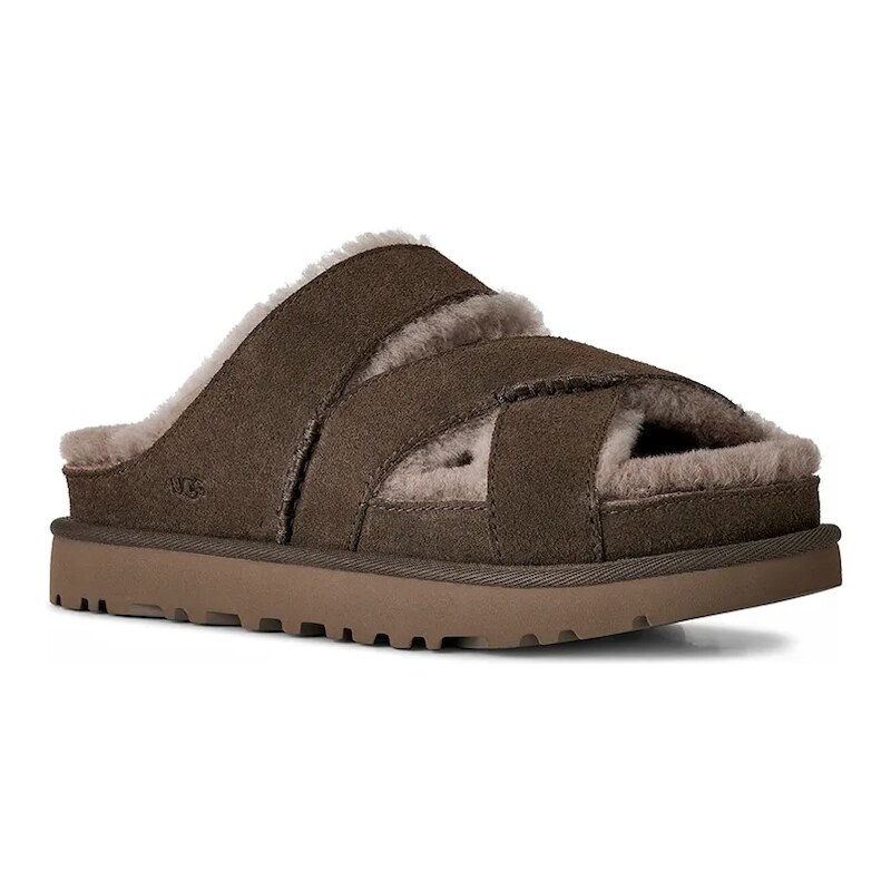 Semišové pantofle UGG W Greenport Cross Strap Slide