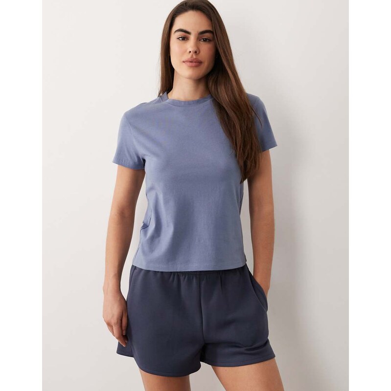 4505 Icon cotton boxy t-shirt with quick dry finish in dolphin blue 113739360