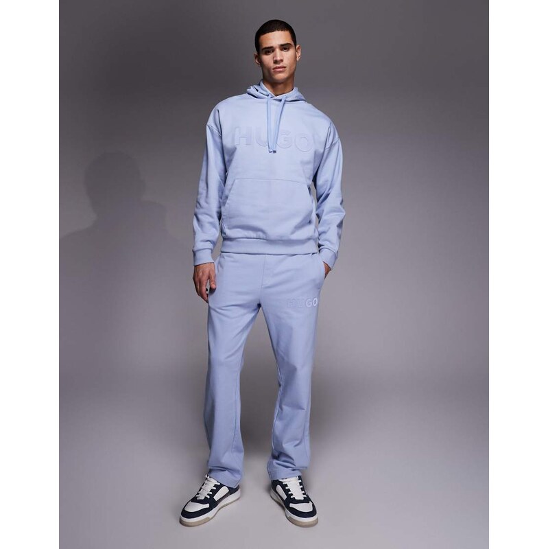 HUGO Red co-ord dumrulo tonal logo joggers in light blue