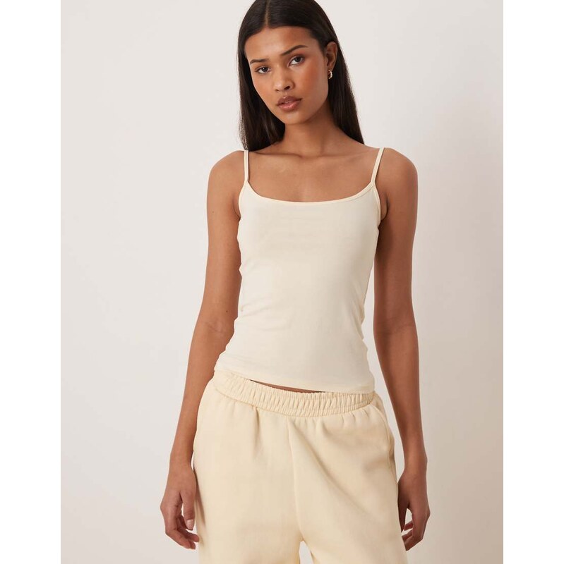 Gina Tricot singlet top in buttermilk yellow