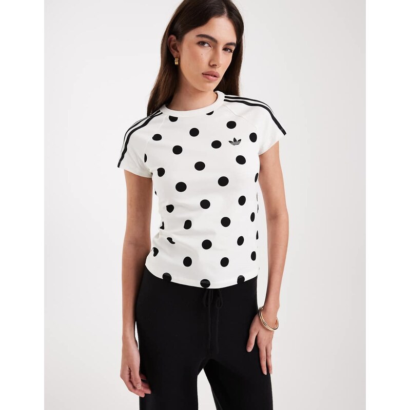adidas Originals t-shirt in white polka dot