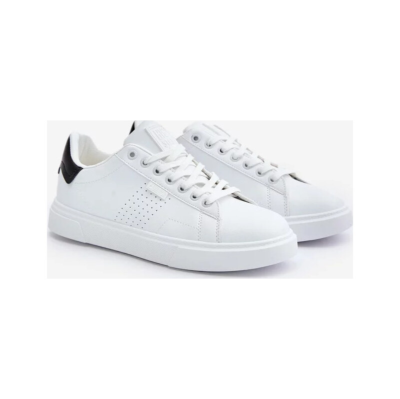 Bílé tenisky sneakersy pánské z eko kůže Big Star Bílá