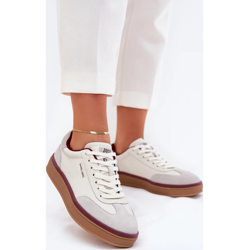 Kesi Bílo-šedé dámské kožené sneakers Daniel Lopez Just Dare