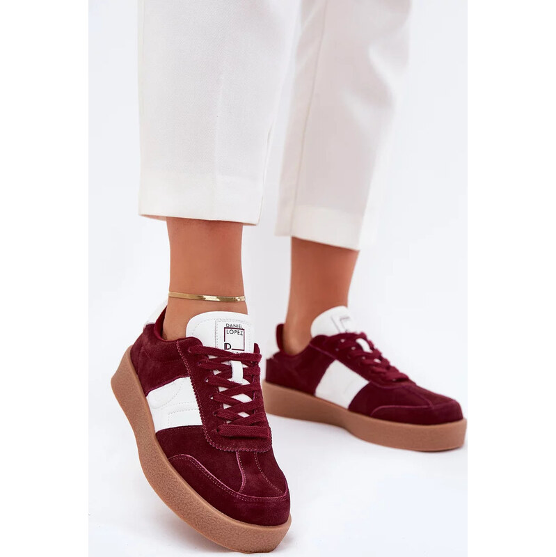 Kesi Bordó dámské semišové sneakers Daniel Lopez Just Dare