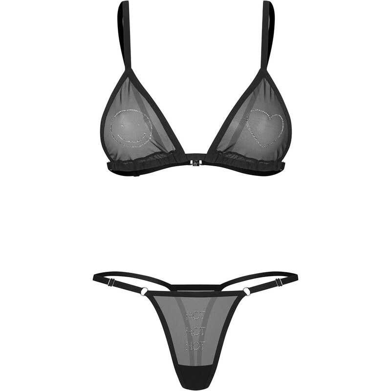 Dámský sexy set Wet Me 2-Pcs Set černý - Obsessive 113739161