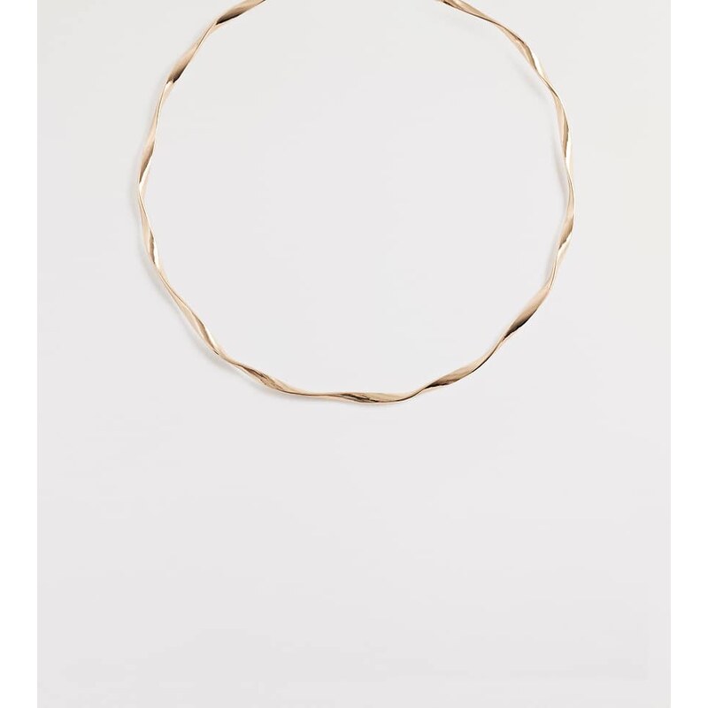 ASOS Curve ASOS DESIGN Curve twisted torque choker in gold tone 113745811