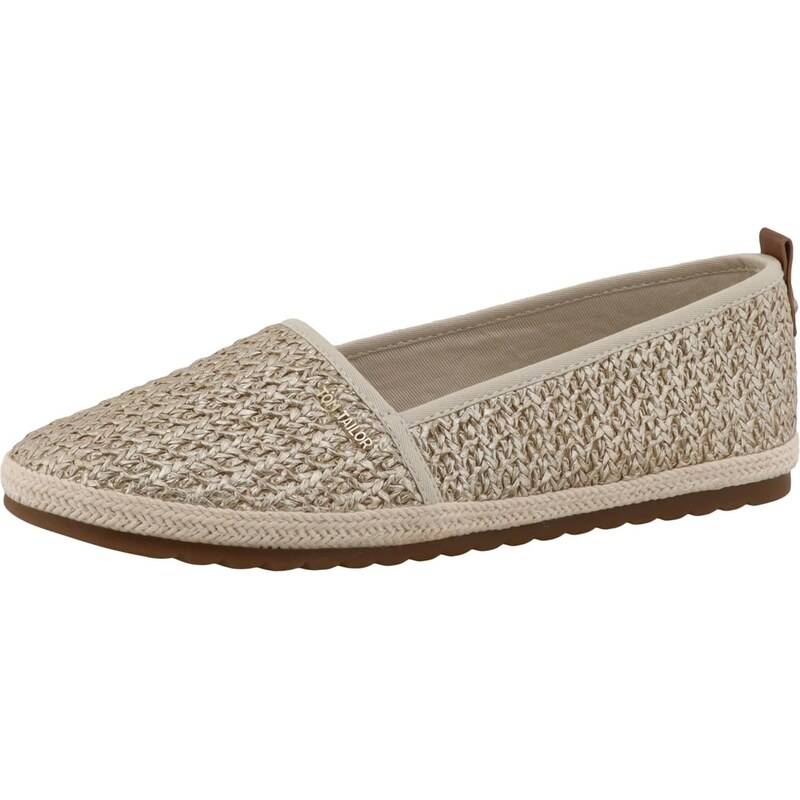 TOM TAILOR Espadrilky krémová / hnědá / zlatá 113740425
