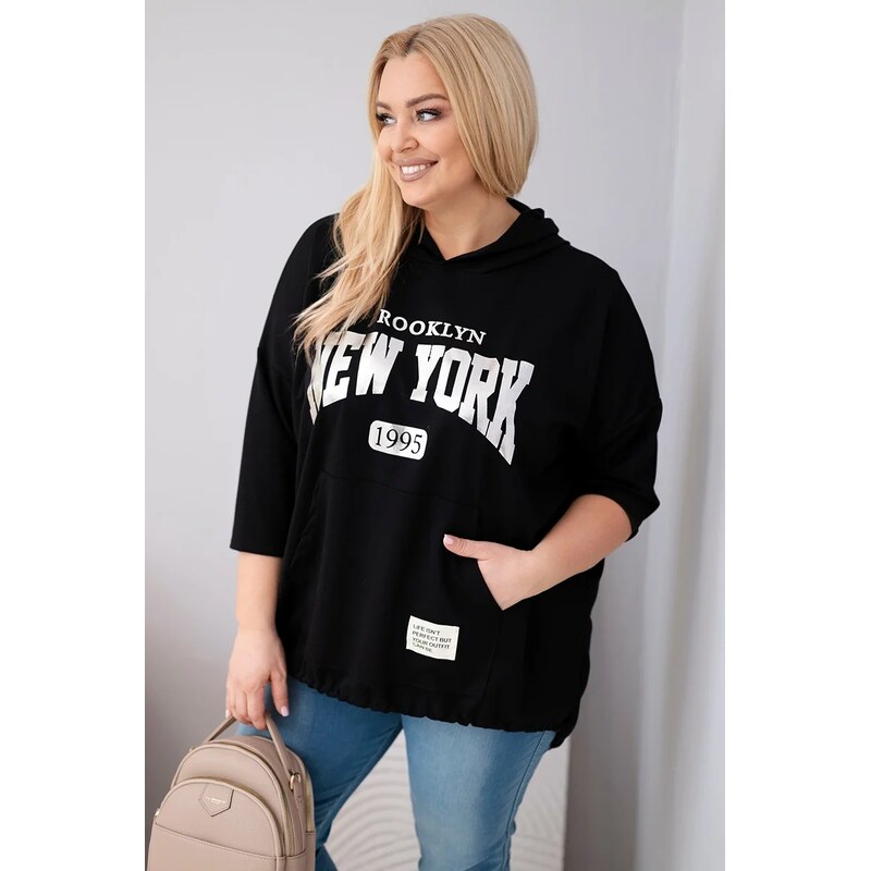 Kesi Włoski Kesi dámská plus-size viskózová mMikina s kanagurem,