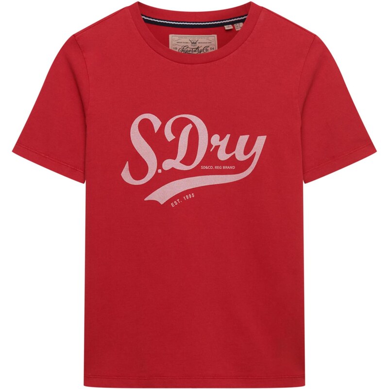 Superdry & Co Tričko Varsity krémová / červená