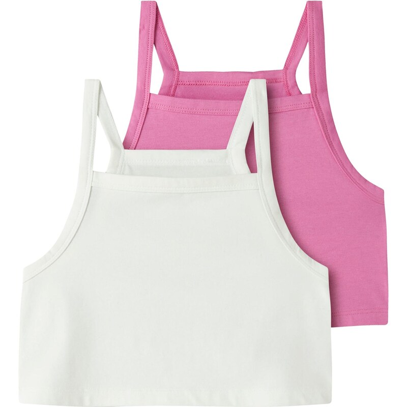 NAME IT Top NKFVILINA pink / bílá