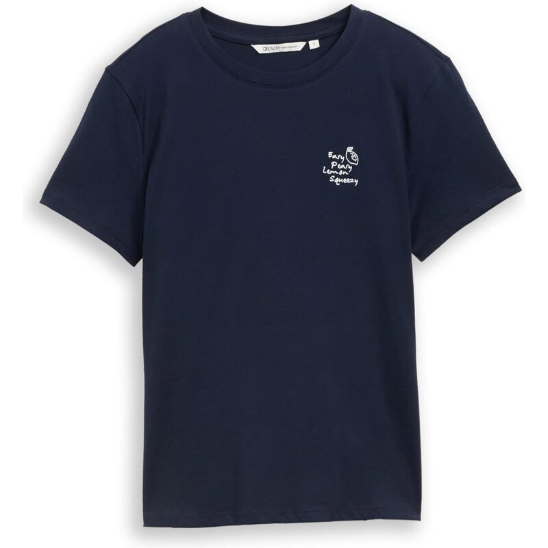 TOM TAILOR DENIM Tričko námořnická modř / bílá 113741575