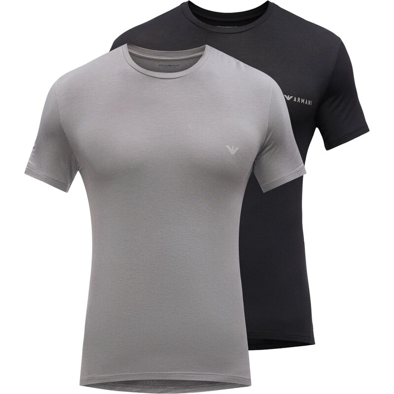 Emporio Armani Tričko šedá / černá