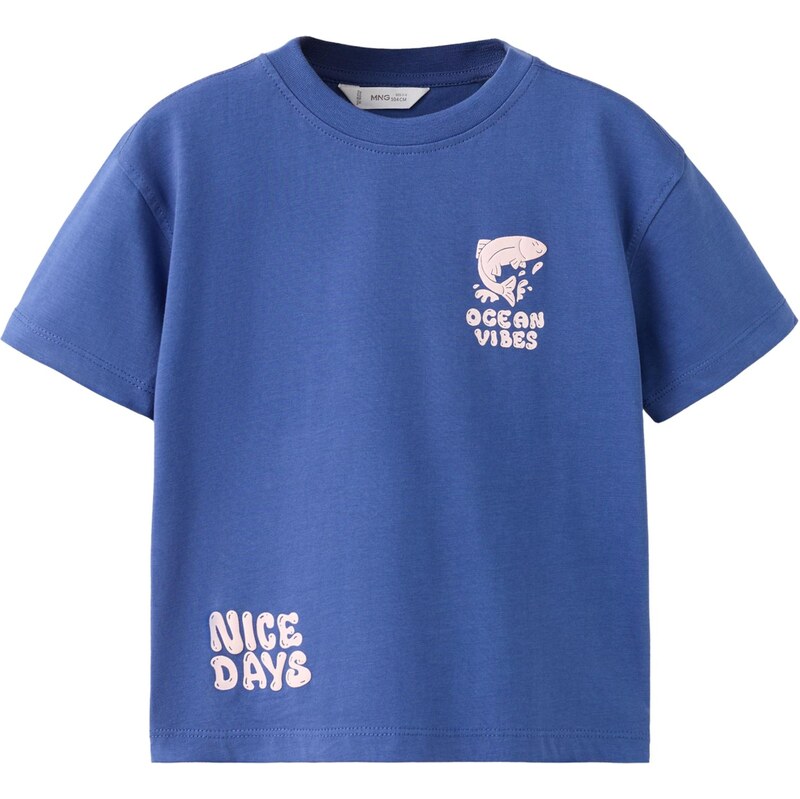MANGO KIDS Tričko M2NICE modrá / růže