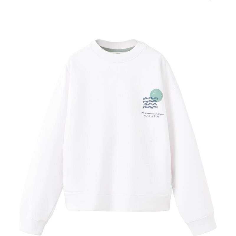 MANGO KIDS Mikina MSUNRISE tmavě modrá / smaragdová / offwhite