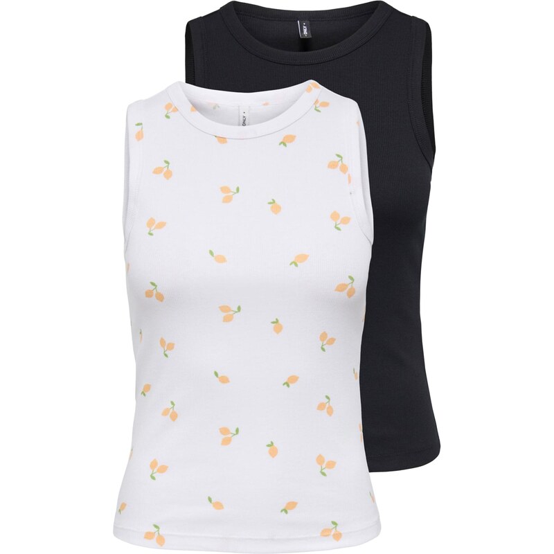 ONLY Top ONLSALLY oranžová / černá / bílá