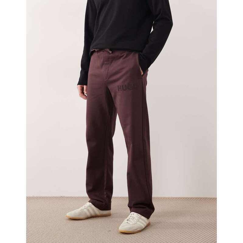 HUGO Red dumrulo tonal logo joggers in burgundy
