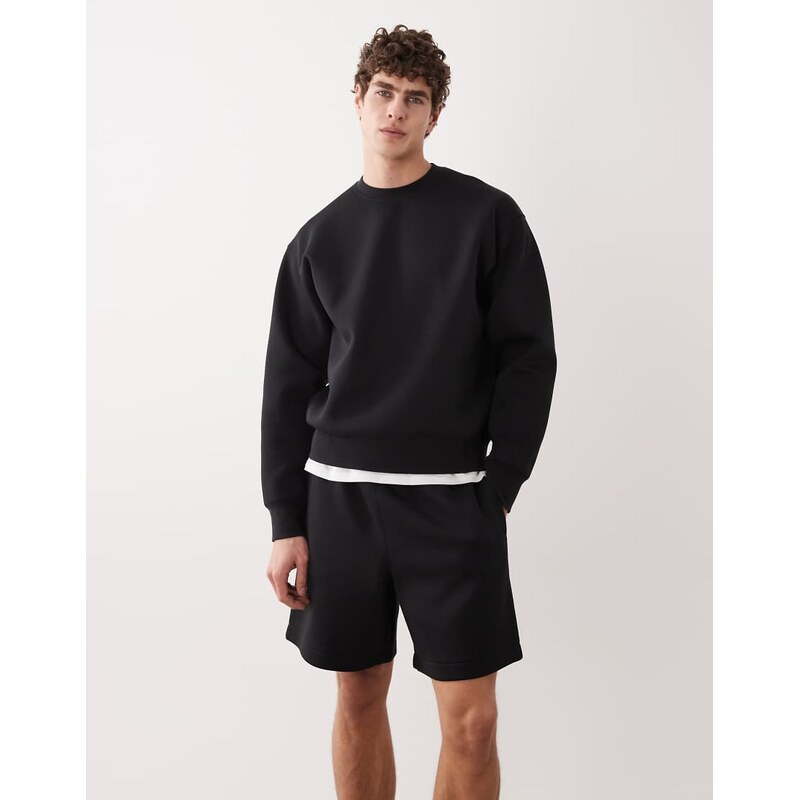 ARKET mix and match shorts in scuba-style fabric in black