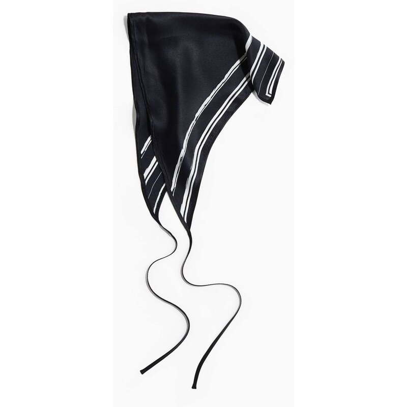 H&M - Hedvábný šátek na hlavu - černá 113743476