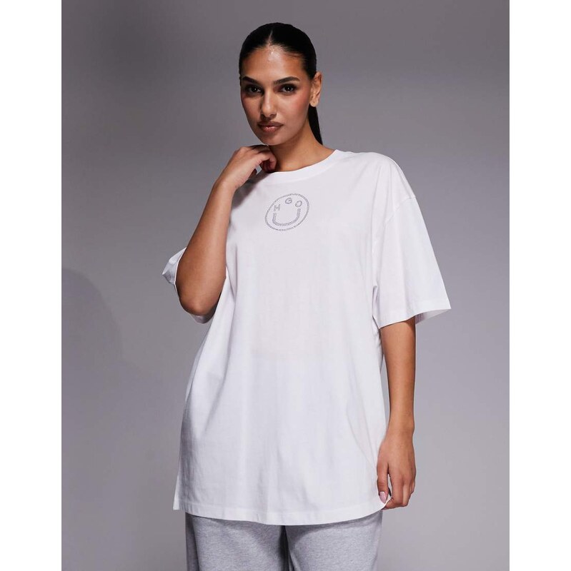 Hugo Blue oversized tee t-shirts in white 113750553