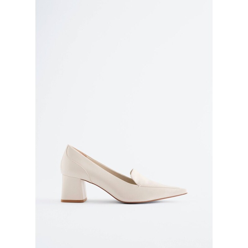 H&M - Kožené lodičky ve stylu loafer - bílá 113743497