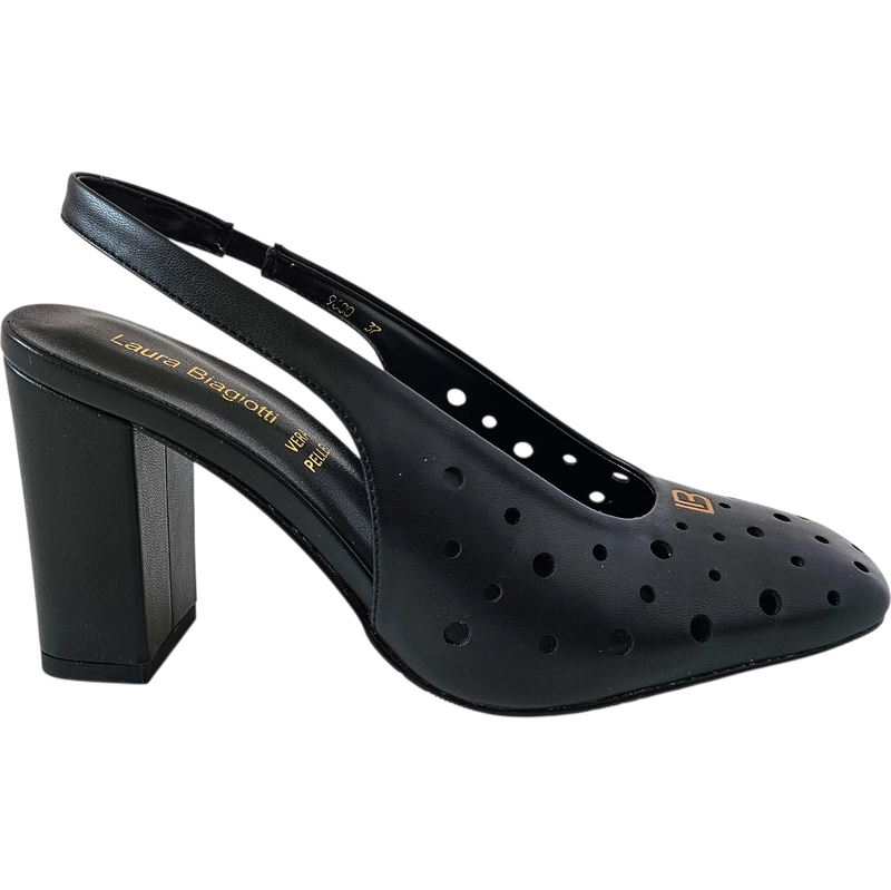 Černé slingback lodičky Laura Biagiotti Calf Black 113743683