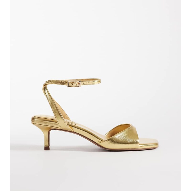 ASOS DESIGN Wide Fit Heartfelt barely there kitten heel sandals