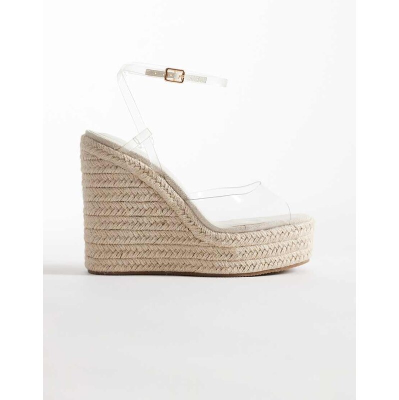 ASOS DESIGN Tamryn espadrille wedge in clear 114584427
