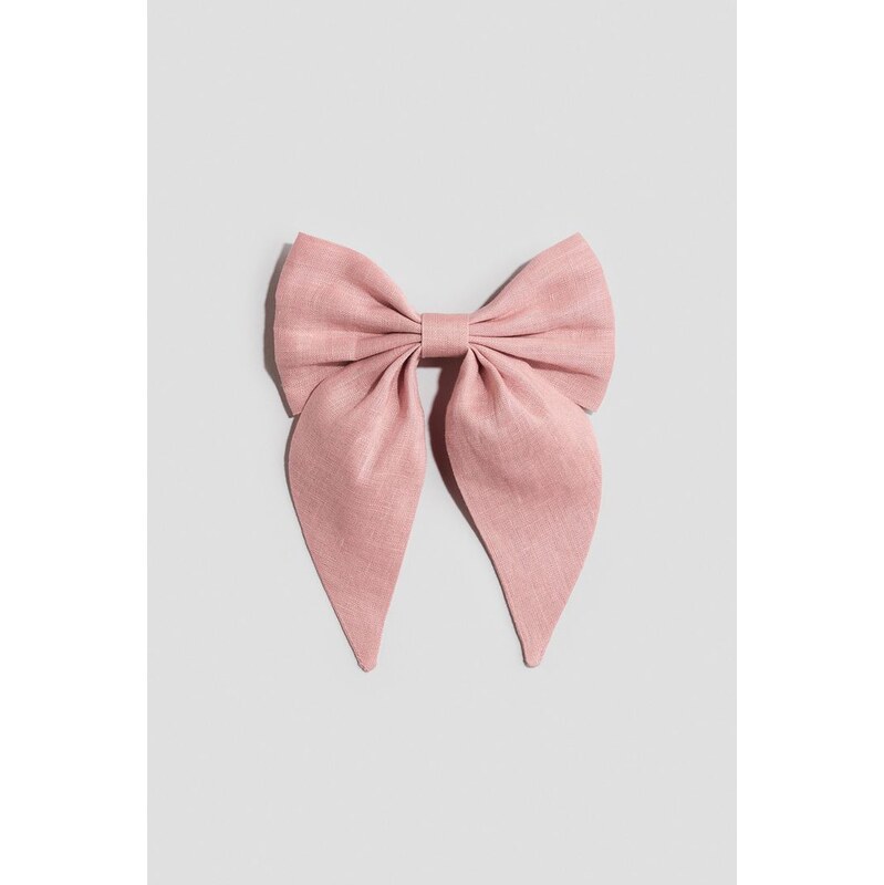 H&M - Spona do vlasů s lněnou mašlí - růžová 113749723