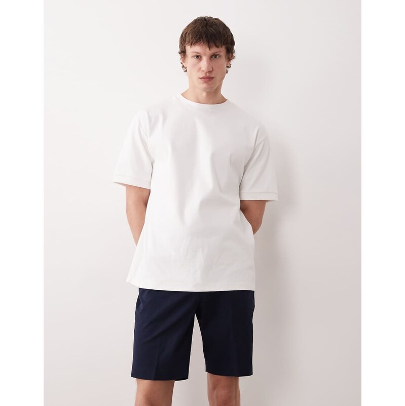 ASOS DESIGN tailored cotton rich slim chino shorts in navy