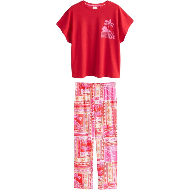 Next Pyžamo oranžová / pink / červená / bílá
