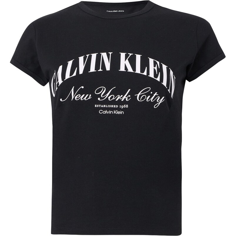 Calvin Klein Jeans Tričko černá / bílá