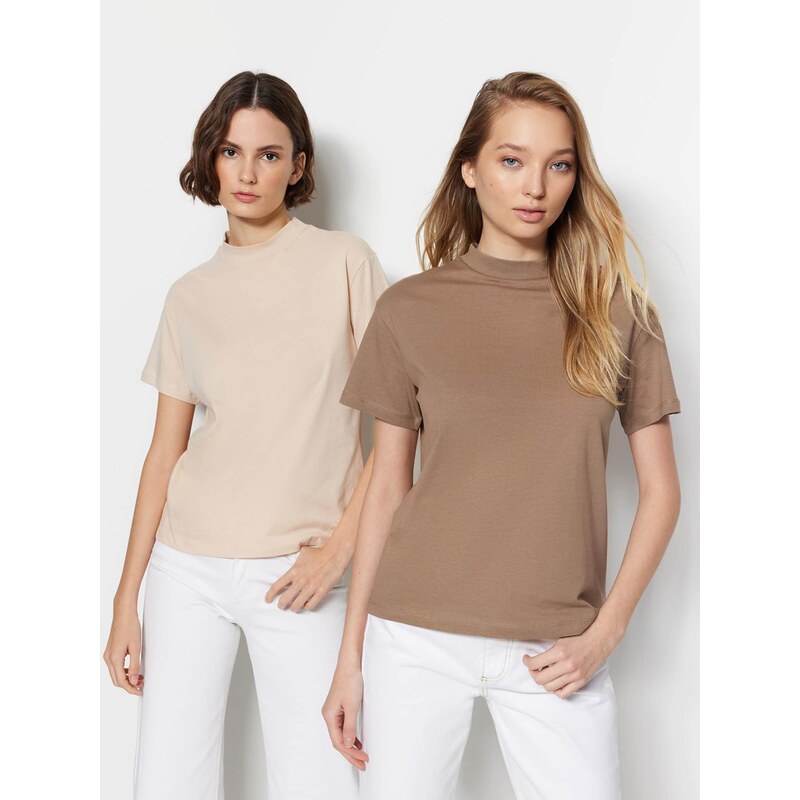Trendyol Tričko béžová / velbloudí 113752969