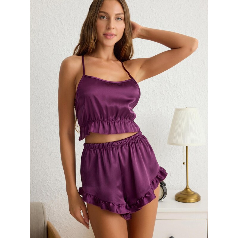 Trendyol Pyžamo švestková 113753003