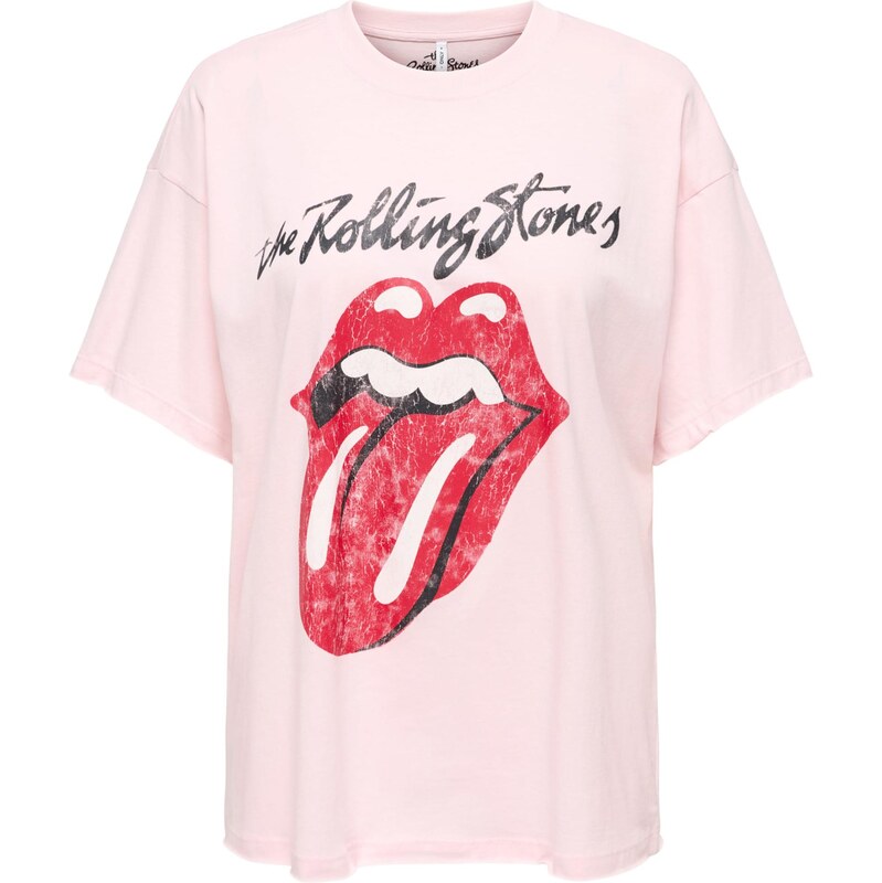 ONLY Tričko ONLROLLING STONES pastelová fialová / ohnivá červená