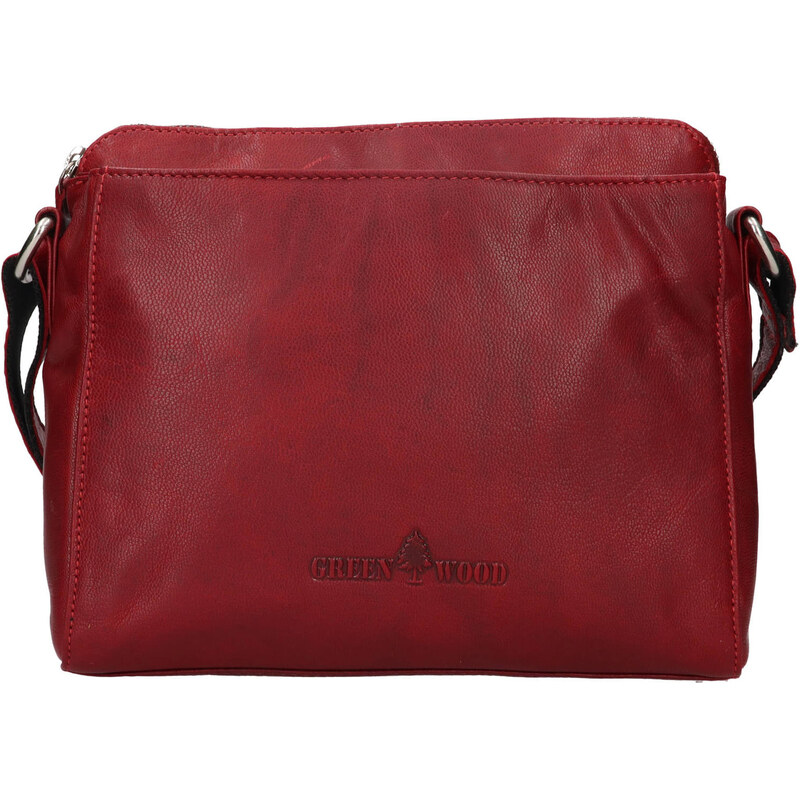 Dámská kožená crossbody kabelka Greenwood Melony - červená 114831496